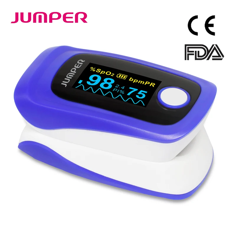 

JUMPER Fingertip Pulse Oximeter Rate Portable SpO2 Perfusion Index PI Health Care CE FDA Oxygen Saturation JPD-500E OLED Screen