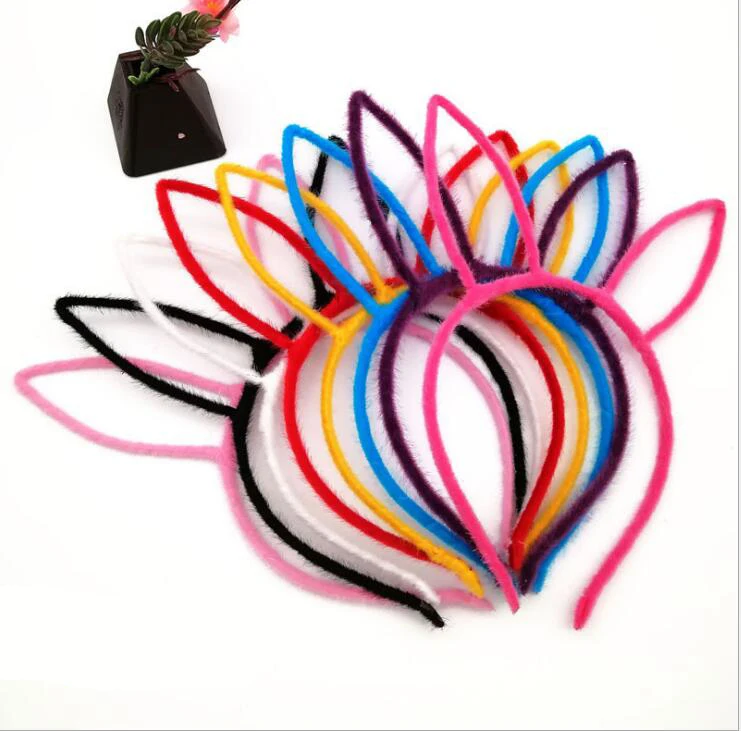 

Women Girls Rabbit Ears Headband Accessories Sexy Head Band Multicolor Styling Tools Headwear 12pcs