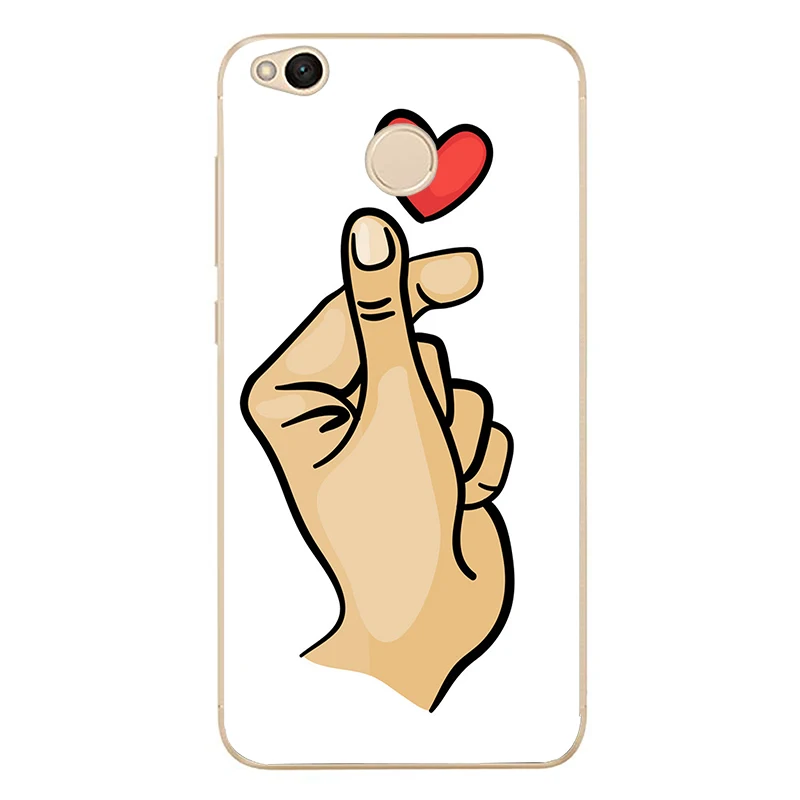 Модный Мягкий Силиконовый ТПУ чехол с надписью Love on the finger 2018 для телефона redmi4A 4X 5