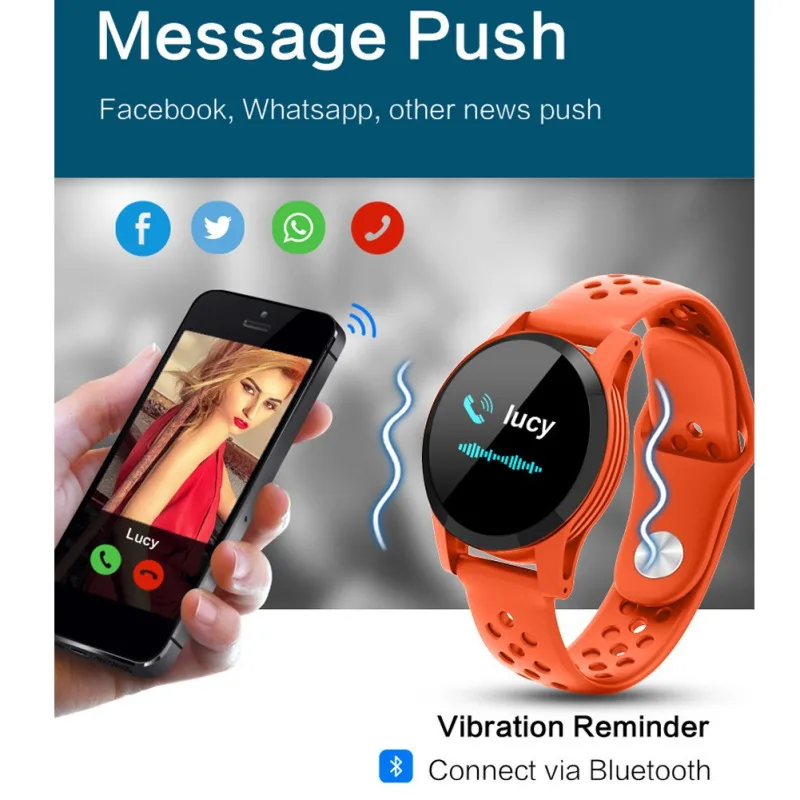 

Newset Smart Watch Smartband Waterproof Blood Pressure Heart Rate Tracker Sports Passometer With Remote Camera