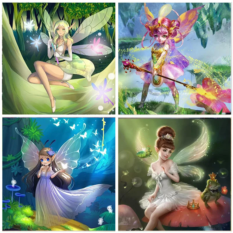 

5D Diamond Painting Butterfly Cute elf girl Cartoon Round Drill Embroidery 3D Home Decoration Mosaic Beads Cross Stitch Handmade