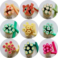 5pcs/lot 5mm*5CM New Fruit Series Polymer Clay Cane Fancy Pineapple Strawberry Pear Apple 1