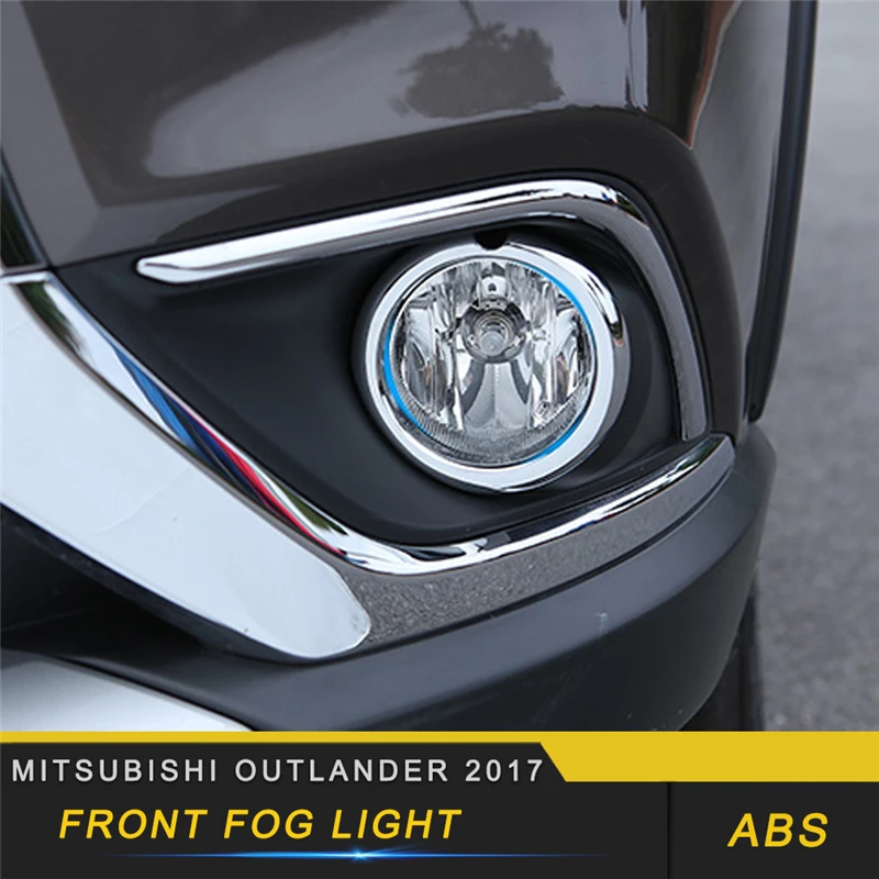 

For Mitsubishi Outlander 2017 Car Styling Front Fog Light Lamp Cover Trim Frame Sticker Exterior Accessories