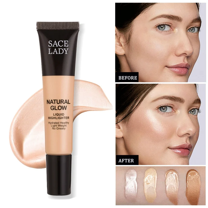 

Face Liquid Highlighter Shimmery Shine Glow Body Face Makeup Illuminator Gold Highlighter Bronzer Concealer Makeup