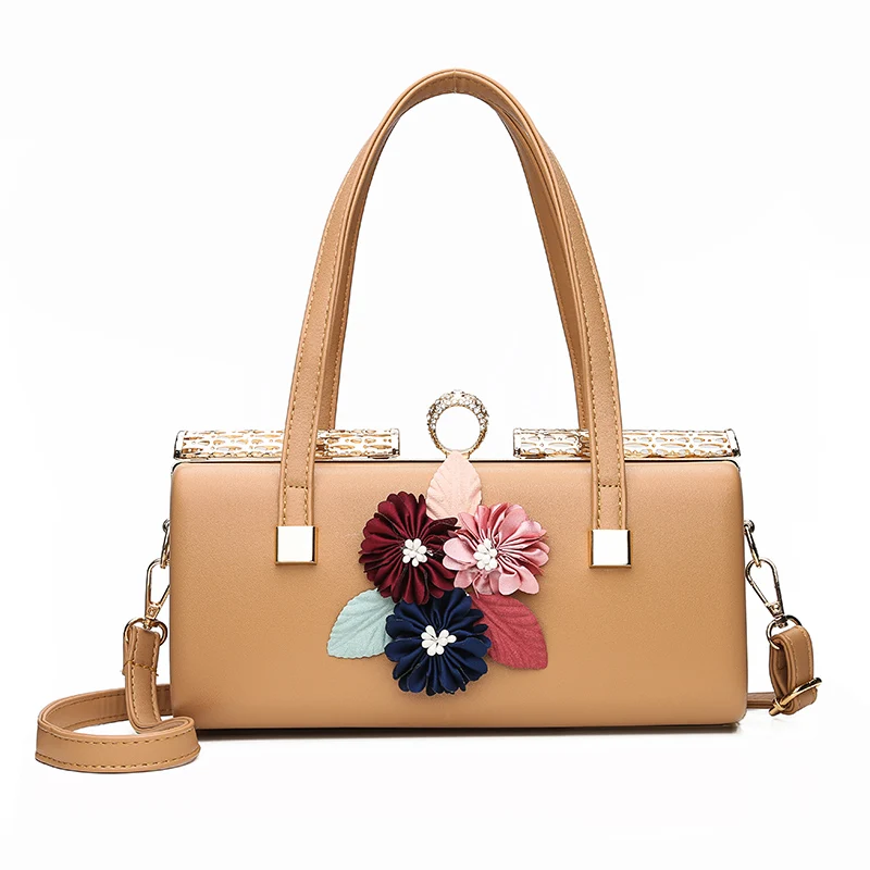 

2019 Fashion flower Women Bag Leather Handbags PU Shoulder Bag Small Button Crossbody Bags for Women Messenger Bags Shell bag #1