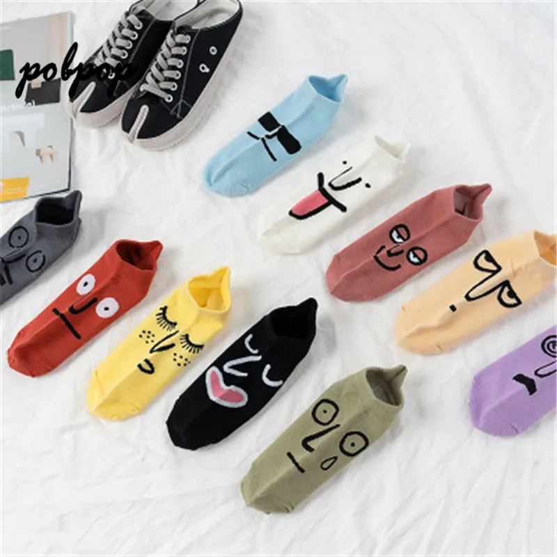 

Creative girl socks, different moods, different socks, pure cotton material good quality, light and breathable, couples can wear