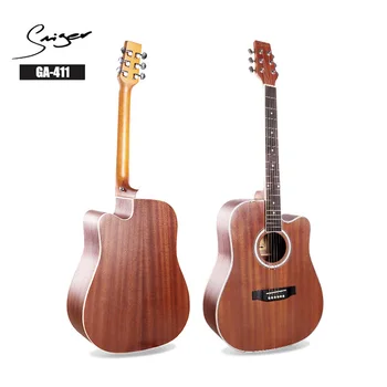

Guitar Acoustic Electric All Sapele Steel-String 41 Inches D-Body Guitarra 6 Strings Folk Pop Cutaway Install Pickup Guitars
