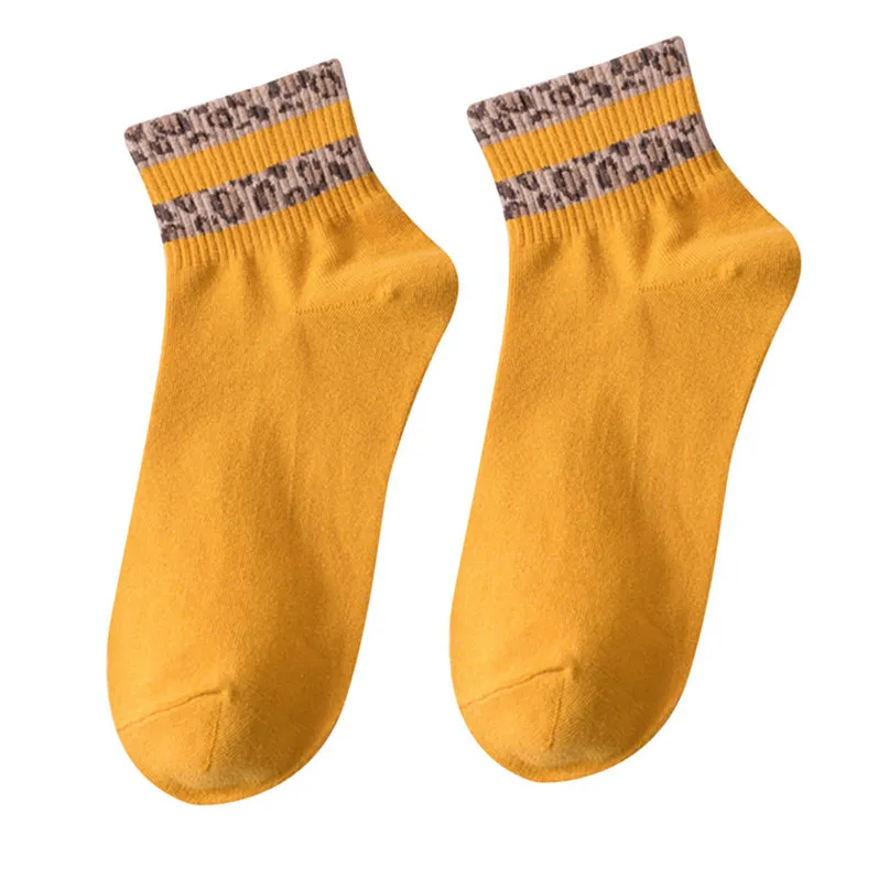 New Cycling Socks Women Spring Ladies Leopard Print Socks Fashion Women Anklets Sox Bobby socks Outdoor sports Running socks #2d (6)