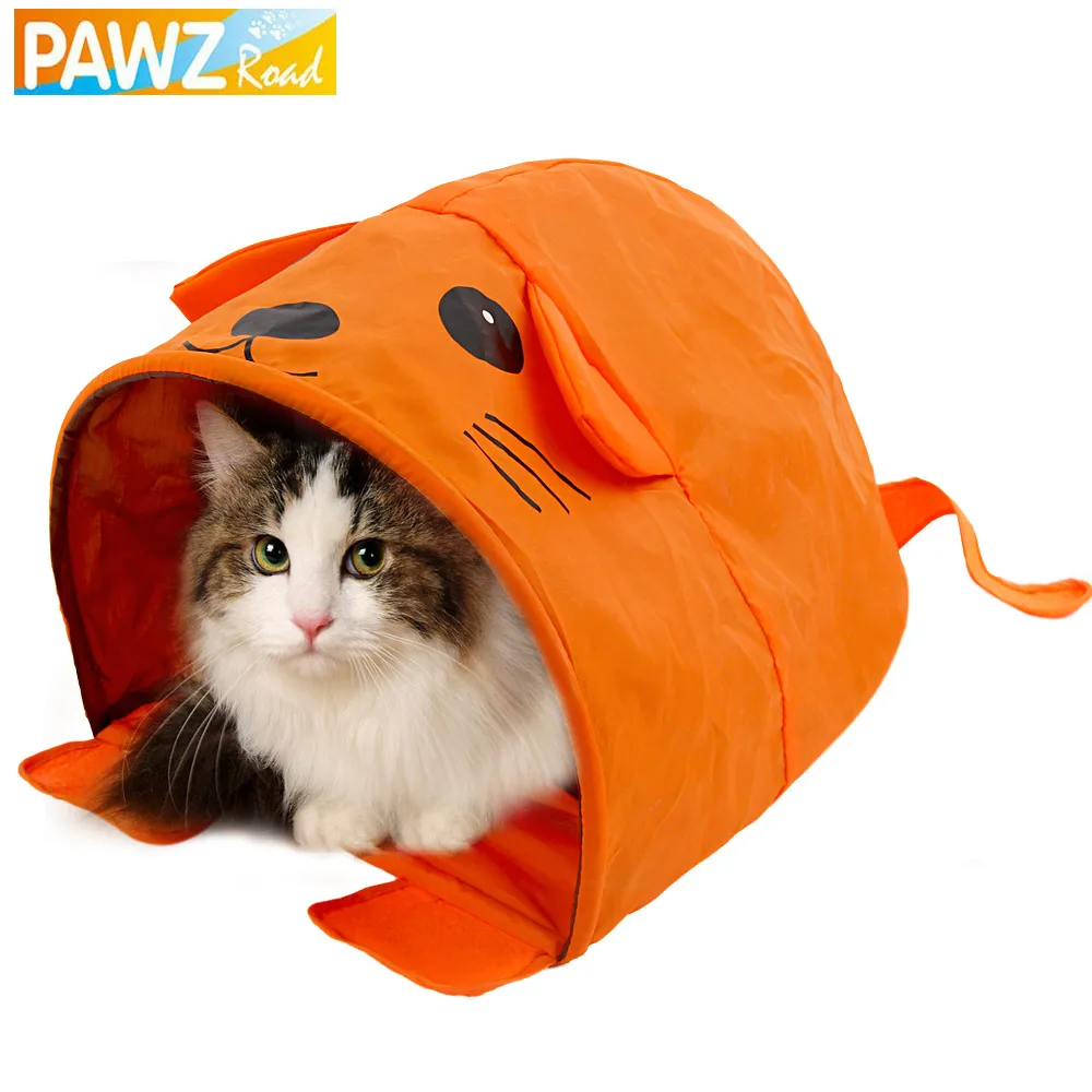 504 45 De Réductionpawzroad Pet Chat Jouets Mignon Souris Conception Chat Tunnels Jouet Pour Animaux De Compagnie Plus Amusant Couleur Orange