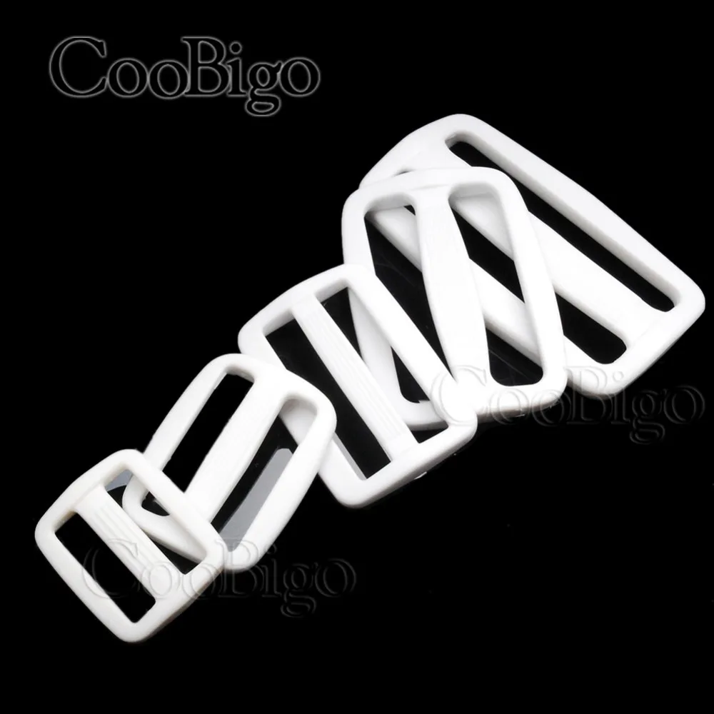 

5pcs Plastic 3/8"~ 2" Webbing White Curve Slider Tri-Glide Adjust Tri-ring Buckles Camping Sport Backpack Straps Accessories