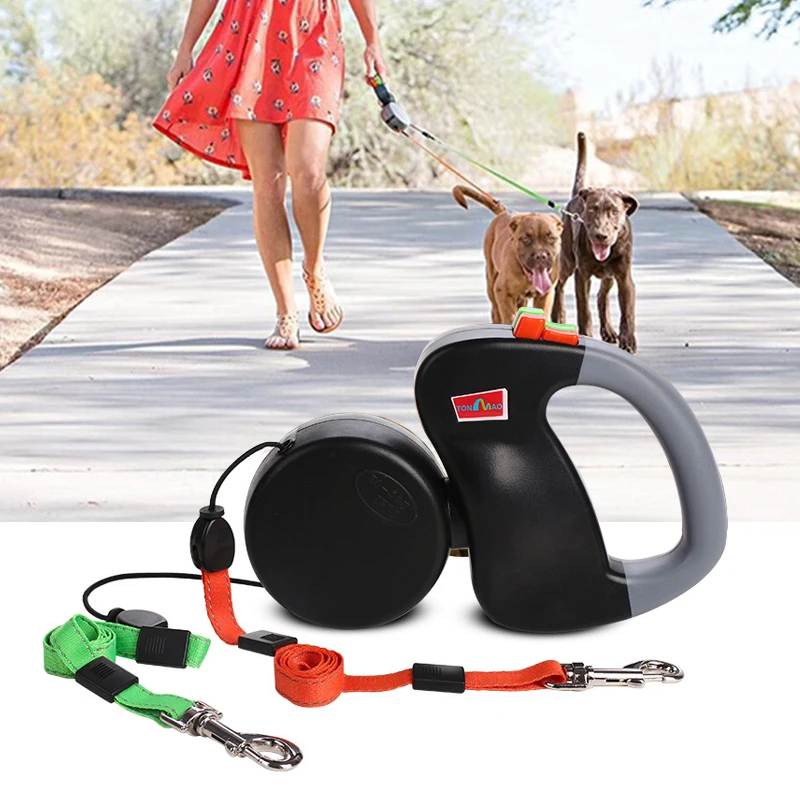 Double head traction Dog Retractable 3M Top Quality Auto Retractable