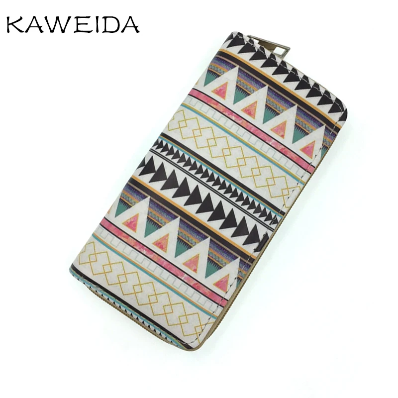 

National Style Wallets For Women Long Clutch Purse Brand Design Purses Flower Card Holders Wallet Fashion Zipper Wallet Handbags