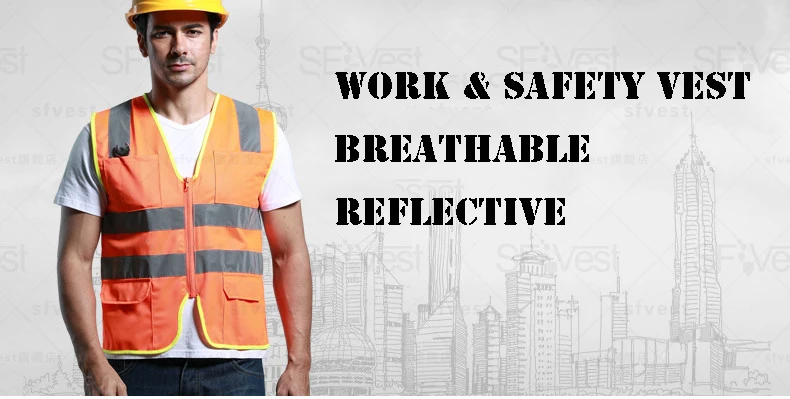 Hivisi мужской жилет безопасности высокая видимость светоотражающие полосы Мода v-образным вырезом Рабочий жилет для строительства