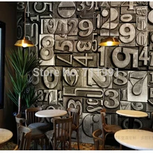 Пользовательские Ретро обои росписи, трехмерные металлические цифровые фрески для гостиной обои для потолка декоративные обои