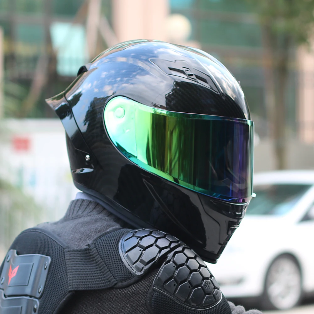 Безопасный мотоциклетный шлем с полным лицом карбоновый скоростной Casco Moto Casque