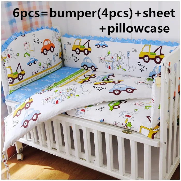 2017 6 7pcs With Filler Baby Crib Bedding Set 100 Cotton Baby