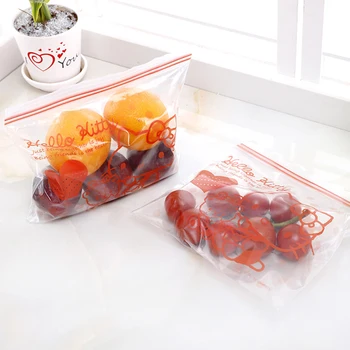 

6Pcs/Lot Zip Lock Plastic Storage Bags Portable Reusable Vegetable Clear Packing Pouch Kitchen Food Organization Accessories