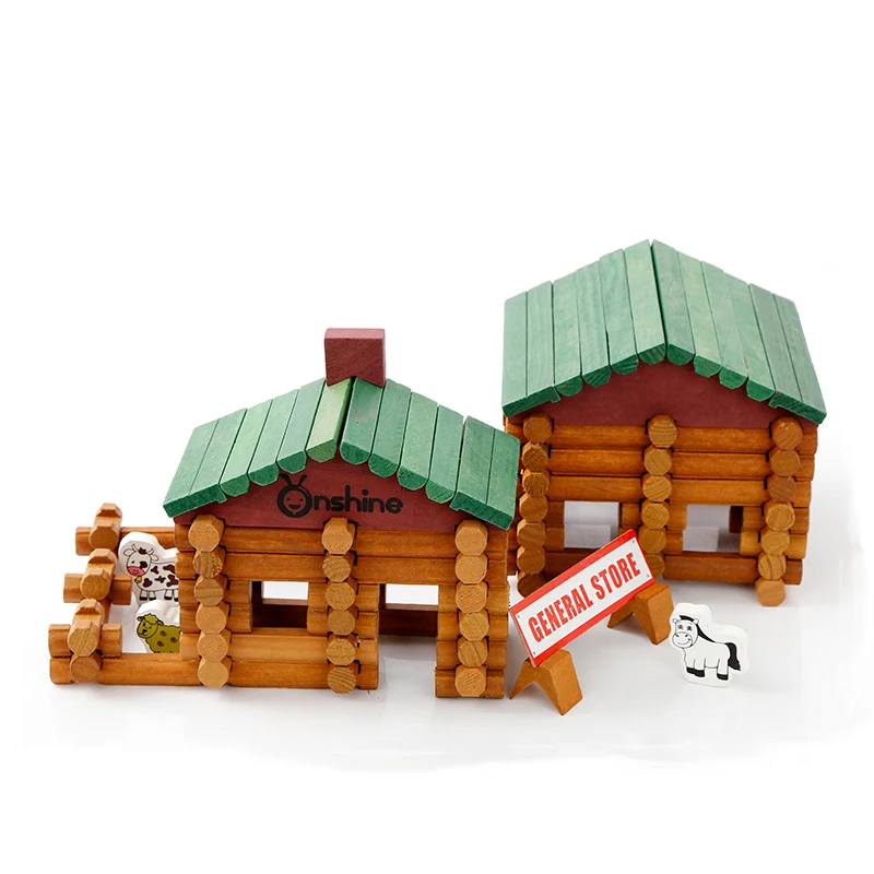 170pcs Farm And Pet Shop Log Cabin Set Log Creative Models Variety