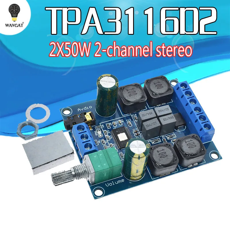

TPA3116 D2 50W x 2 High Power Digital Audio Music Amplifier Board Stereo Amplifier Speaker Amplifiers Board