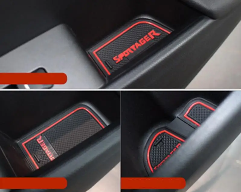 For KIA Sportage R 2011- 3d Rubber Car Anti Slip Mat Non-Slip Covers Interior Door Mats Cup Pad