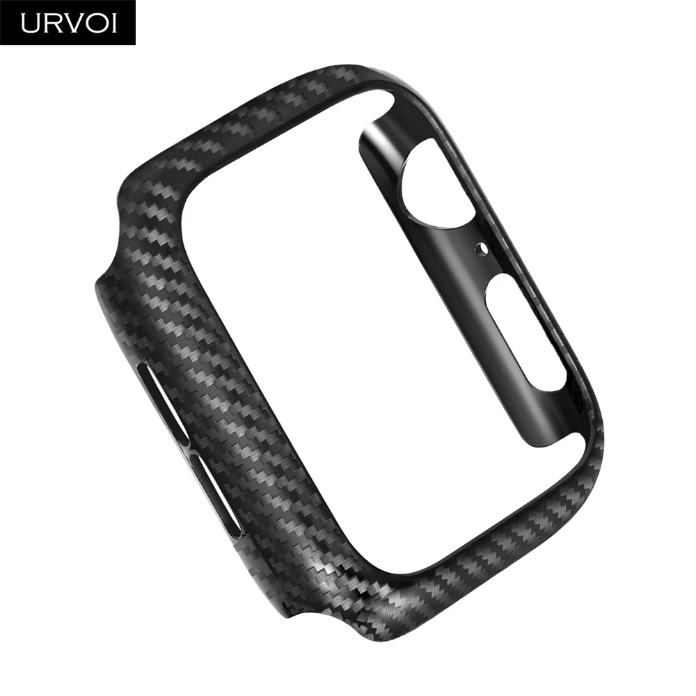 Чехол URVOI для Apple Watch series 6 SE 5 432 пластиковый бампер из углеродного волокна защитный