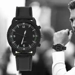 Новые мужские кварцевые часы в стиле ретро дизайн кожаный ремешок аналог сплав часы Роскошные Модные Спорт на открытом воздухе Бег обувь
