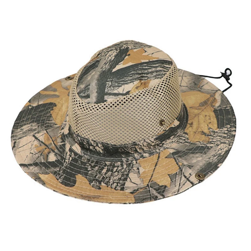 

Outdoor Fishing Hat Mesh Bucket Pesca Cap Breathable Summer Camping Hiking Cap Wide Brim Sunshade Beach Cap