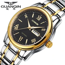 GUANQIN, роскошные Брендовые спортивные часы, мужские кварцевые часы, 30 м, водонепроницаемые, под платье, светящиеся часы, наручные часы из нержавеющей стали для мужчин