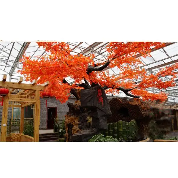 12pcs Artificial Silk Plastic Maple Leafs Autumn Fall Leaves for Wedding House Shop Window Display Decorations