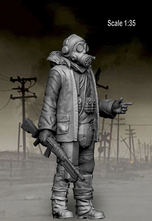 Сборочные неокрашенные весы 1/35 пост. Апокалиптик гвардии (1 фигурка) (1) солдатская
