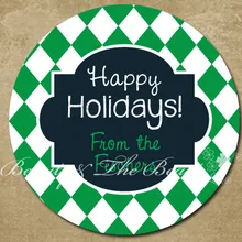 Персонализированные Happy Holidays наклейки метки, Рождество, изготовленные на заказ подарочные этикетки для нового года и Рождества, капкейка, рождественские украшения