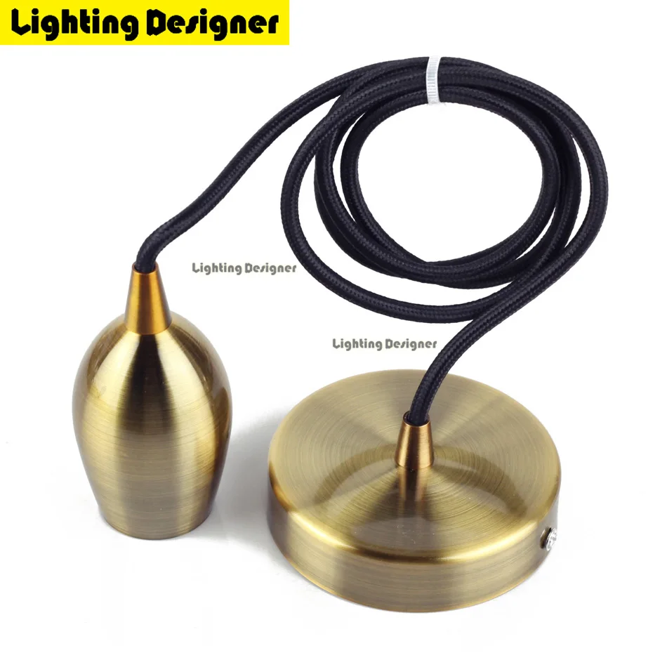 Brass color Медный латунный Цвет E27 подвесной светильник держатель лампы 220 В светодиодный лампочка лампа накаливания(Эдисона) светодиодный винтажный Ретро Декор подвесной светильник - Цвет: Brass color