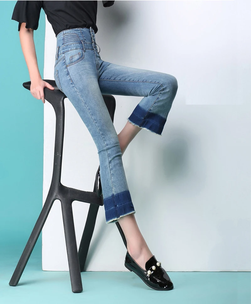 Nonis обтягивающие джинсы плюс размер четыре цвета расклешенные брюки femme pantalon винтажные женские джинсы из денима сексуальные с высокой талией
