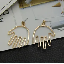 10 пара/лот оптовые ювелирные изделия металлическая рука формы серьги для женщин