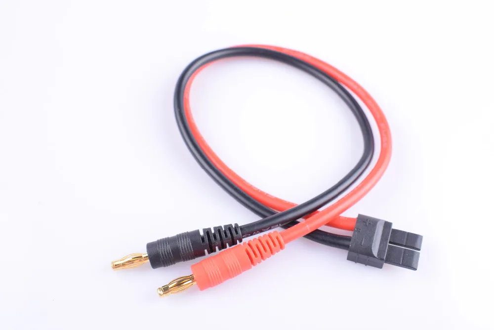 2 PCS 4.0mm Banana Plug to TRX(Traxxas) Male charge Lead 14AWG 300mm