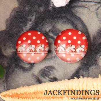 

12mm20pcs Photo Glass Cabochons Round Cameo Set Handmade Bases Settings Lace 009