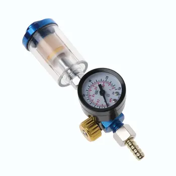 

Zero Air Pressure Regulator Gauge Spray Gun In-Line Water Oil Trap Filter Separator Kit Tool