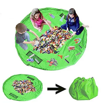 

150cm Portable Kids Play Toys Mat Storage Bags Folding Drawstring Lego Toy Organizer Rug Pouch Container Space Vacuum Storage