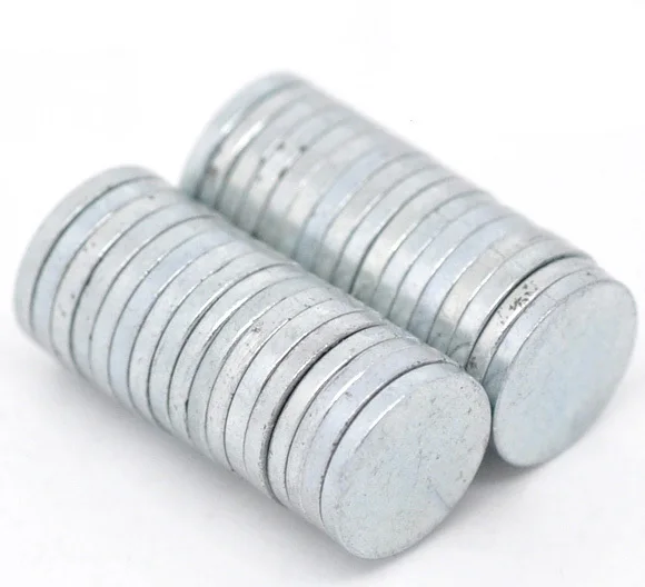 50Pcs Silver Tone Bulk Disc Neodymium Round Super