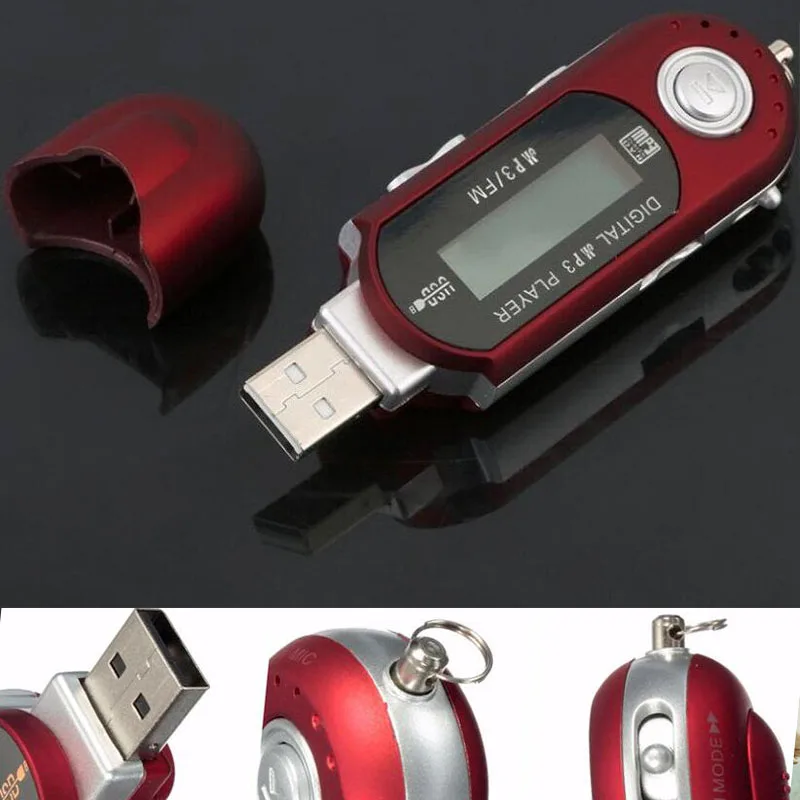 Бесплатный мини 8GB lcd MP3 плеер FM Радио 8G флэш накопитель USB наушники Mp 3 с радио для
