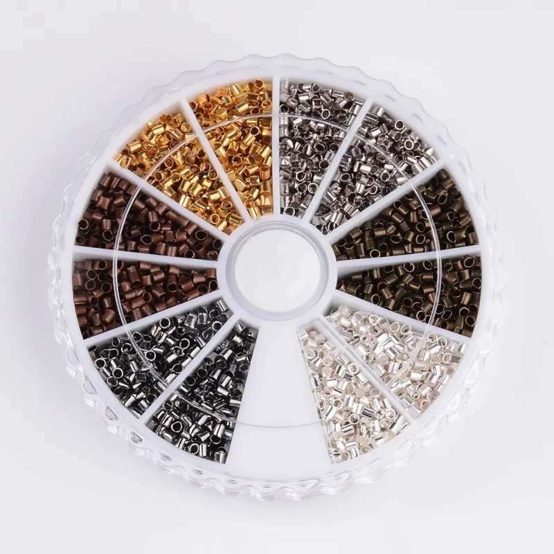 

1 box 1.5/2mm 6 colors Brass Crimp Beads Tube Mixed Color For DIY Jewelry Accessories Finding Making Handicrafts Supplies