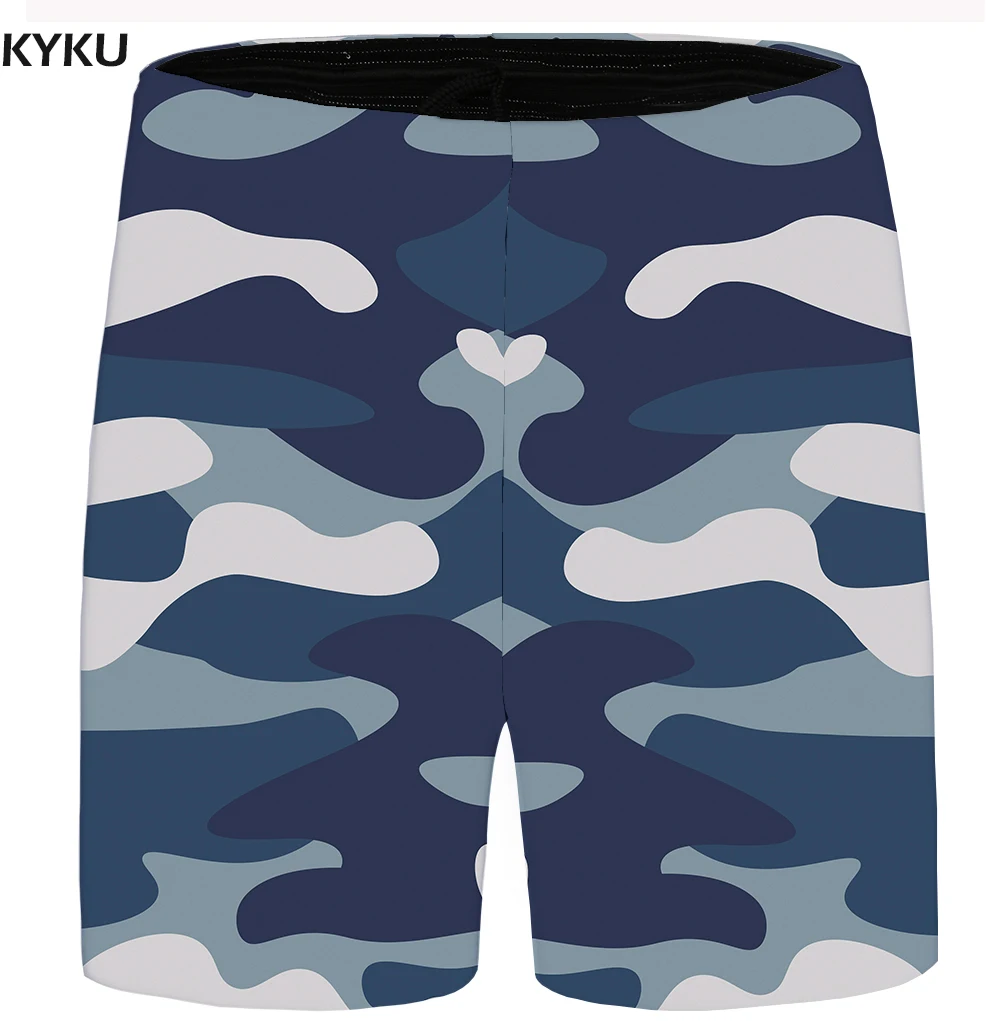 KYKU Camo Шорты мужские синие Харадзюку пляжные шорты Карго аниме повседневные 2018