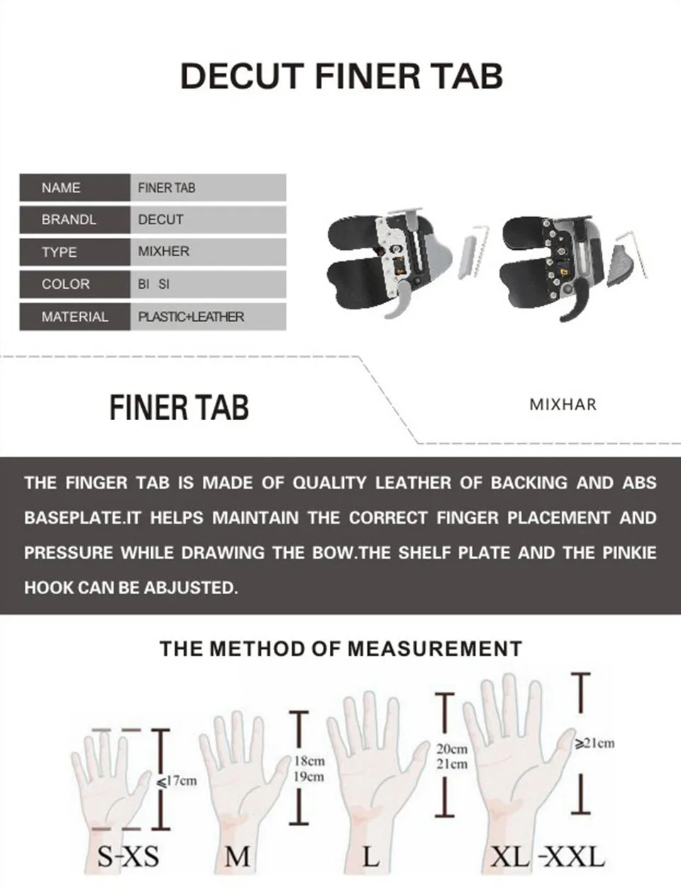 DECUT Archery Finger Tab Left and Right Hand Archery Finger Guard