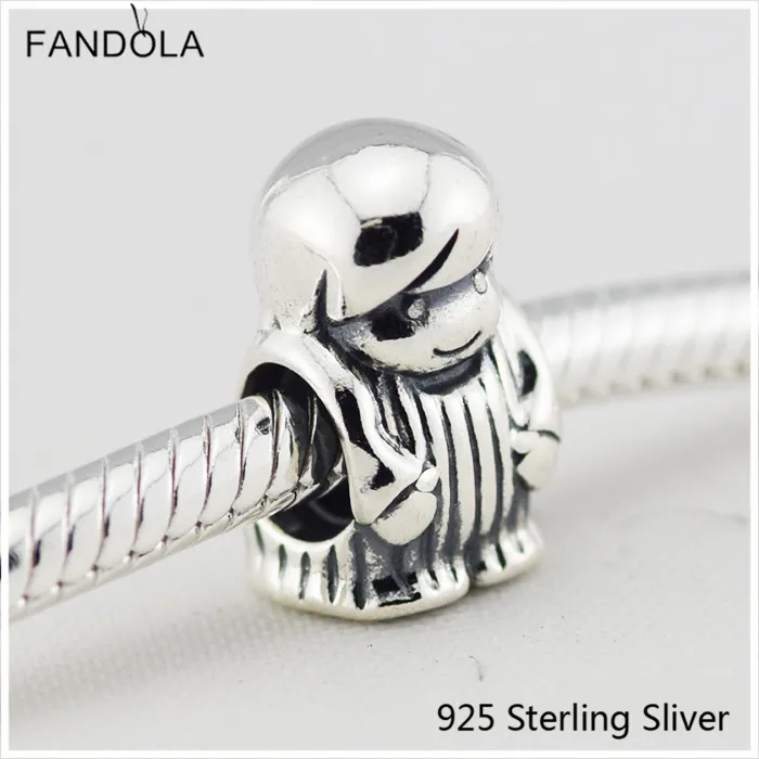 Boy Silver Charm 925 Sterling Silver Jewelry Charm Fits European Style