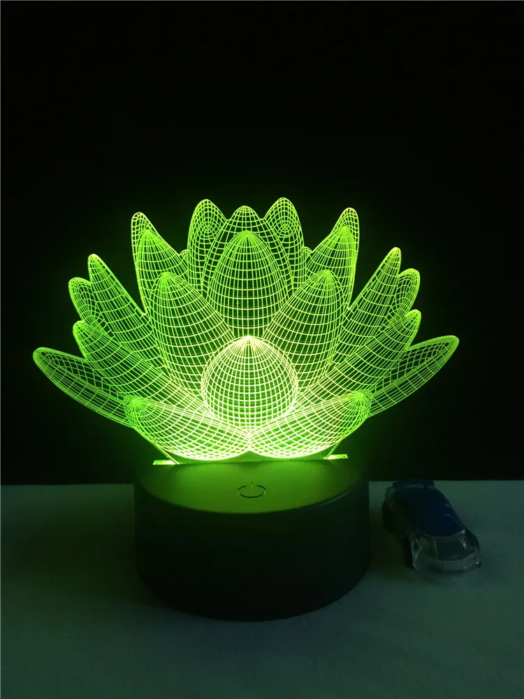 USB LED Lotus Flower Night Light 3D 7colors Christmas Gifts Mood Lamp Touch Kids Child Living/Bedroom Table/Desk Sleeping Light