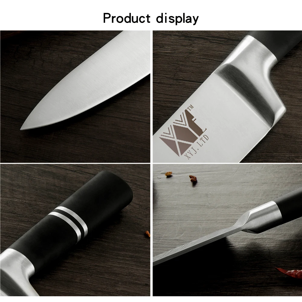 XYj абсолютно, набор кухонных ножей из нержавеющей стали, хорошее качество, ножи с 8 дюймовым ножом, подставка для ножей, точилка для ножей, кухонный набор для приготовления пищи