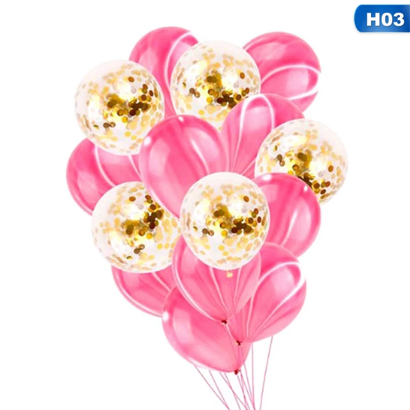 15 шт. розовые/черные/золотые вечерние конфетти-шарики для свадьбы, украшения для детского душа с лентой