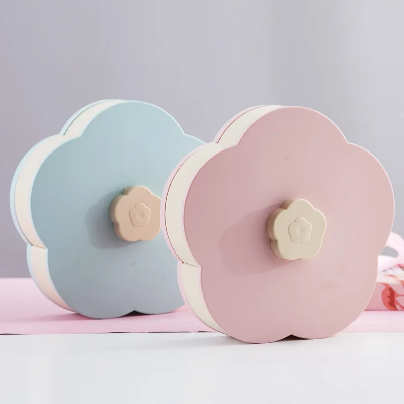 Tanie Płatek kształt obrotowy plastikowy pojemnik do przevhowywania pudełko na nasiona orzechy cukierki suche owoce Case typ śliwki pojemnik na lunch dla dzieci chroń owoce