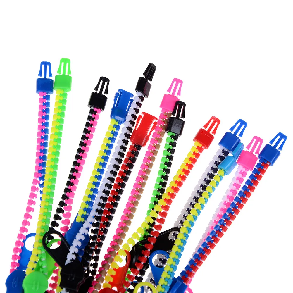 

2018 New Zip Bracelet Wristband Dual & Single Color Metal Zipper Bracelet Fluorescent Neon Creative bracelet for women