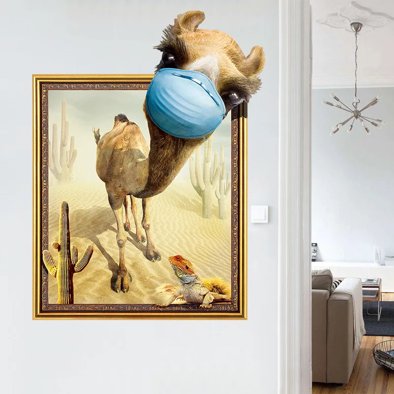 3d Fun Camel Wall Sticker Bedroom Living Room Home